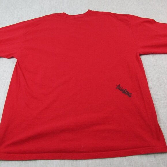 Billabong Shirt Mens 2XL Red Long Sleeve Spellout Logo Crew Neck Pullover Tee - Picture 2 of 11